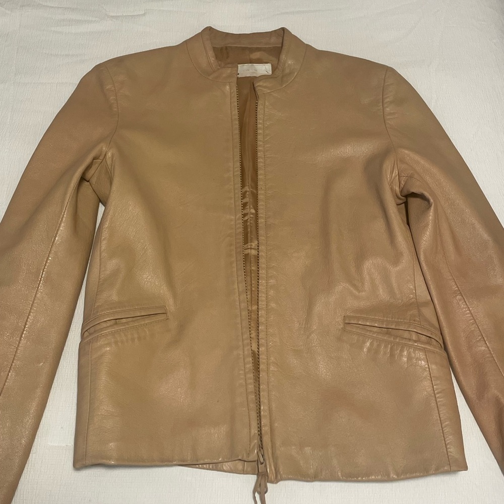 On & On Italian Leather Neru collar Jacket